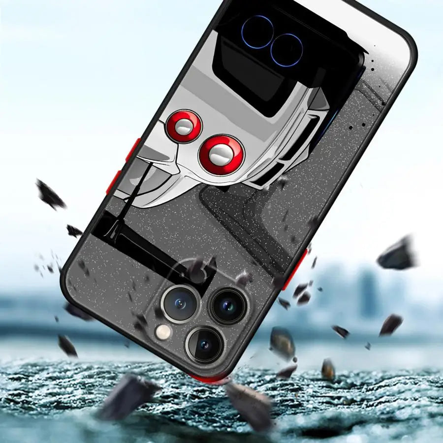 JDM Half Car Phone Case for iPhone 12 14 Pro Max 16 Plus 12 Mini 7 8 XR 16 15 11 XS 15Pro 13 Soft Cover