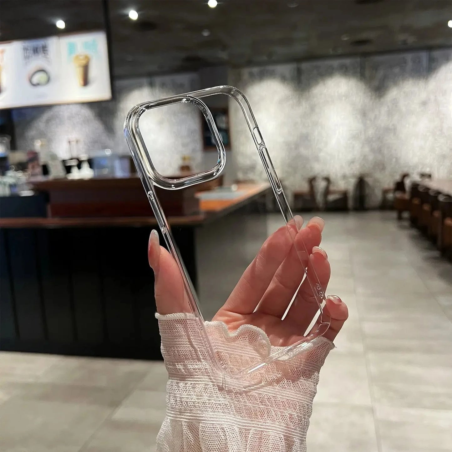 Transparent Phone Case For iPhone 16 15 14 12 11 13 Pro Max Mini Shockproof Cover X XR 8 7 Plus SE Clear Soft TPU Cases Shell