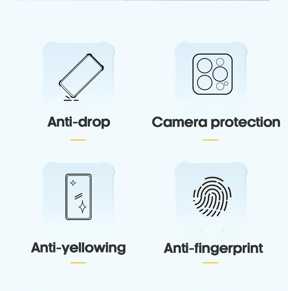 Shockproof Silicone Clear Phone Case For iPhone 13 11 12 14 Pro Max Mini Lens Protection Back Case For iPhone 15 16 PRO XS X XR