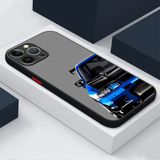 JDM Sports Cars Black Edge Shell Phone Case for iPhone 16e 11 Pro Max 16 Pro 14 15 Pro Max SE XR 13 Pro 7 8 SE 6s XS X 12 Mini