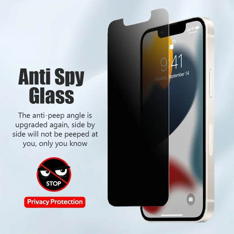3Pcs Privacy Screen Protector For iPhone 16 15 14 13 11 12 Pro Max Mini 8 Plus Anti-spy Protective Glass For iPhone XR X XS 16e